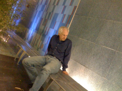 Papa by a Fountain